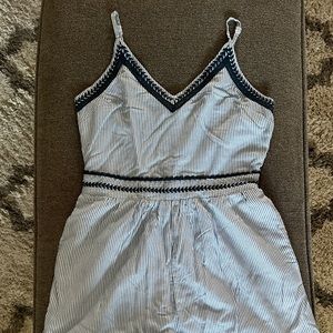NWT- Blue & White Pinstripe Romper
